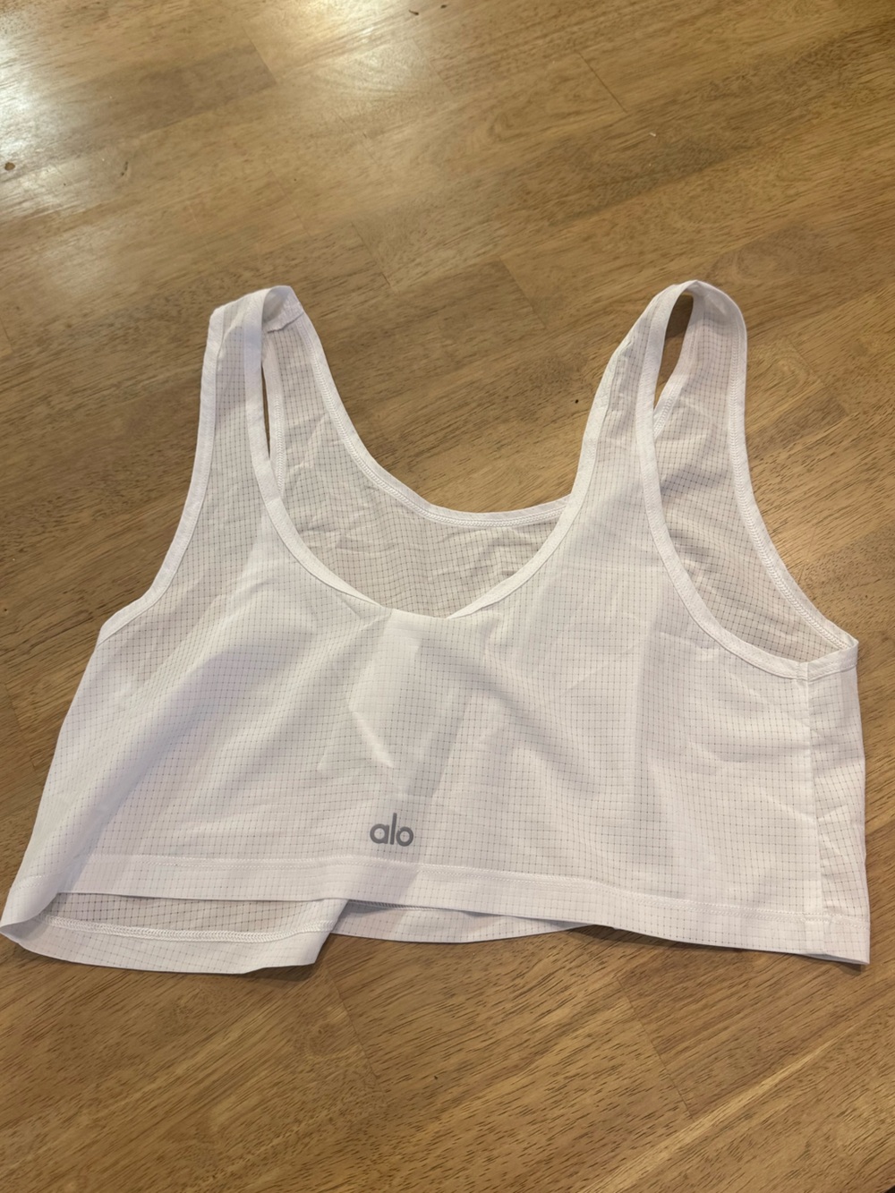 ALO Yoga White Sheer Mesh Sports Bralette - Picture 2 of 3